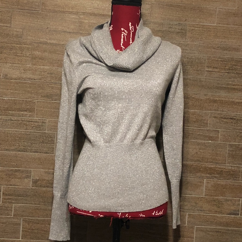 Silver cowl neck sweater